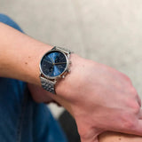 Buy Shop Lacoste Madrid Blue Dial Silver Steel Strap Watch for Men - 2011067 USA Online