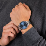 Buy Shop Lacoste Madrid Blue Dial Silver Steel Strap Watch for Men - 2011067 USA Online