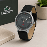 Buy Shop Lacoste Madrid Gray Dial Black Leather Strap Watch for Men - 2011032 USA Online