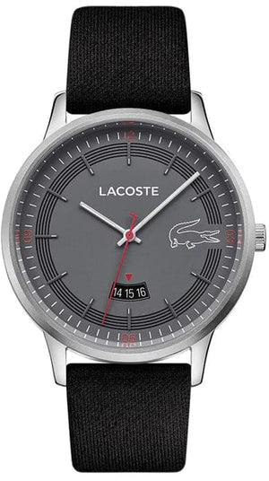 Buy Shop Lacoste Madrid Gray Dial Black Leather Strap Watch for Men - 2011032 USA Online