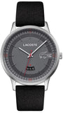 Buy Shop Lacoste Madrid Gray Dial Black Leather Strap Watch for Men - 2011032 USA Online