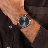 Buy Shop Lacoste Madrid Gray Dial Brown Leather Strap Watch for Men - 2011066 USA Online