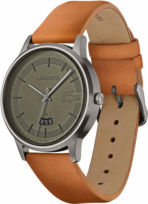 Buy Shop Lacoste Madrid Green Dial Brown Leather Strap Watch for Men - 2011035 USA Online