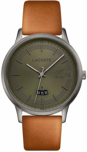 Buy Shop Lacoste Madrid Green Dial Brown Leather Strap Watch for Men - 2011035 USA Online