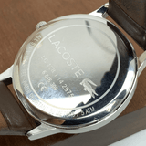 Buy Shop Lacoste Madrid Grey Dial Brown Leather Strap Watch for Men - 2011033 USA Online