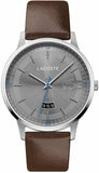 Buy Shop Lacoste Madrid Grey Dial Brown Leather Strap Watch for Men - 2011033 USA Online