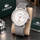 Buy Shop Lacoste Madrid White Dial Gray Leather Strap Watch for Men - 2011031 USA Online