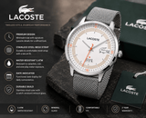 Buy Shop Lacoste Madrid White Dial Gray Leather Strap Watch for Men - 2011031 USA Online