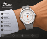 Buy Shop Lacoste Madrid White Dial Gray Leather Strap Watch for Men - 2011031 USA Online