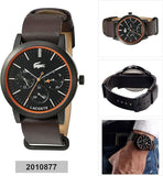 Buy Shop Lacoste Metro Black Dial Brown Leather Strap Watch for Men - 2010877 USA Online