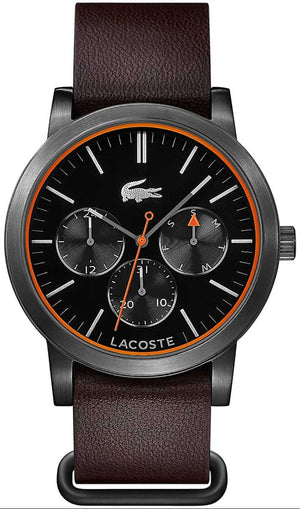 Buy Shop Lacoste Metro Black Dial Brown Leather Strap Watch for Men - 2010877 USA Online
