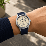 Buy Shop Lacoste Metro White Dial Blue Textile Strap Watch for Men - 2010875 USA Online
