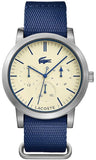 Buy Shop Lacoste Metro White Dial Blue Textile Strap Watch for Men - 2010875 USA Online