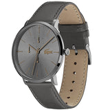 Buy Shop Lacoste Moon Gray Dial Gray Leather Strap Watch for Men - 2011059 USA Online
