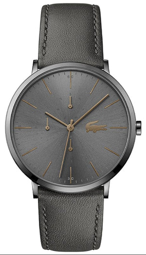 Buy Shop Lacoste Moon Gray Dial Gray Leather Strap Watch for Men - 2011059 USA Online