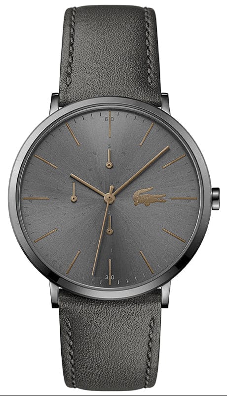 Buy Shop Lacoste Moon Gray Dial Gray Leather Strap Watch for Men - 2011059 USA Online