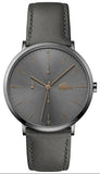 Buy Shop Lacoste Moon Gray Dial Gray Leather Strap Watch for Men - 2011059 USA Online