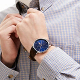 Buy Shop Lacoste Moon Multifunction Blue Dial Brown Leather Strap Watch for Men - 2010976 USA Online