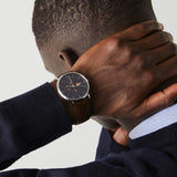 Buy Shop Lacoste Moon Multifunction Blue Dial Brown Leather Strap Watch for Men - 2010976 USA Online