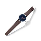 Buy Shop Lacoste Moon Multifunction Blue Dial Brown Leather Strap Watch for Men - 2010976 USA Online