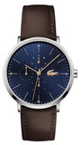 Buy Shop Lacoste Moon Multifunction Blue Dial Brown Leather Strap Watch for Men - 2010976 USA Online