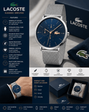 Buy Shop Lacoste Moon Multifunction Blue Dial Silver Mesh Strap Watch for Men - 2011024 USA Online