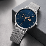 Buy Shop Lacoste Moon Multifunction Blue Dial Silver Mesh Strap Watch for Men - 2011024 USA Online