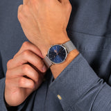 Buy Shop Lacoste Moon Multifunction Blue Dial Silver Mesh Strap Watch for Men - 2011024 USA Online