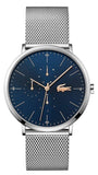 Buy Shop Lacoste Moon Multifunction Blue Dial Silver Mesh Strap Watch for Men - 2011024 USA Online