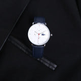 Buy Shop Lacoste Moon Multifunction White Dial Blue Leather Strap Watch for Men - 2010975 USA Online