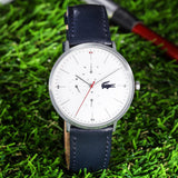 Buy Shop Lacoste Moon Multifunction White Dial Blue Leather Strap Watch for Men - 2010975 USA Online