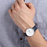 Buy Shop Lacoste Moon Multifunction White Dial Blue Leather Strap Watch for Men - 2010975 USA Online