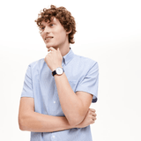 Buy Shop Lacoste Moon Multifunction White Dial Blue Leather Strap Watch for Men - 2010975 USA Online