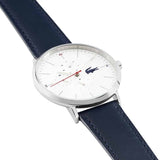 Buy Shop Lacoste Moon Multifunction White Dial Blue Leather Strap Watch for Men - 2010975 USA Online