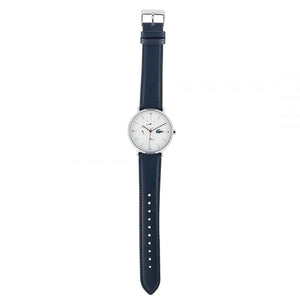 Buy Shop Lacoste Moon Multifunction White Dial Blue Leather Strap Watch for Men - 2010975 USA Online