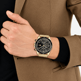 Buy Shop Lacoste Neoheritage Chronograph Black Dial Gold Mesh Strap Watch for Men - 2011254 USA Online