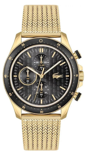 Buy Shop Lacoste Neoheritage Chronograph Black Dial Gold Mesh Strap Watch for Men - 2011254 USA Online
