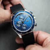 Buy Shop Lacoste Neoheritage Chronograph Blue Dial Black Silicone Strap Watch for Men - 2011252 USA Online