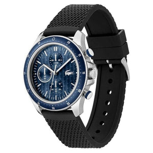 Buy Shop Lacoste Neoheritage Chronograph Blue Dial Black Silicone Strap Watch for Men - 2011252 USA Online