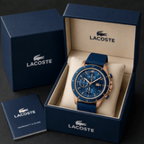 Buy Shop Lacoste Neoheritage Chronograph Blue Dial Blue Silicone Strap Watch for Men - 2011253 USA Online