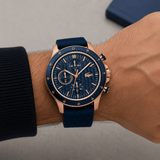 Buy Shop Lacoste Neoheritage Chronograph Blue Dial Blue Silicone Strap Watch for Men - 2011253 USA Online
