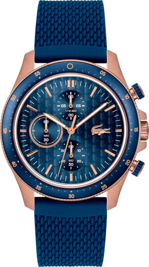 Buy Shop Lacoste Neoheritage Chronograph Blue Dial Blue Silicone Strap Watch for Men - 2011253 USA Online