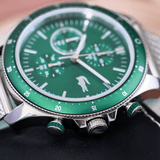 Buy Shop Lacoste Neoheritage Chronograph Green Dial Silver Steel Strap Watch for Men - 2011255 USA Online