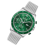 Buy Shop Lacoste Neoheritage Chronograph Green Dial Silver Steel Strap Watch for Men - 2011255 USA Online