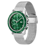 Buy Shop Lacoste Neoheritage Chronograph Green Dial Silver Steel Strap Watch for Men - 2011255 USA Online