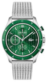Buy Shop Lacoste Neoheritage Chronograph Green Dial Silver Steel Strap Watch for Men - 2011255 USA Online
