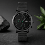 Buy Shop Lacoste Replay Chronograph Black Dial Black Leather Strap Watch for Men - 2011177 USA Online