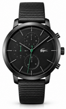 Buy Shop Lacoste Replay Chronograph Black Dial Black Leather Strap Watch for Men - 2011177 USA Online