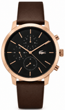 Buy Shop Lacoste Replay Chronograph Black Dial Brown Leather Strap Watch for Men - 2011257 USA Online