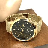 Buy Shop Lacoste Replay Chronograph Black Dial Gold Steel Strap Watch for Men - 2011195 USA Online